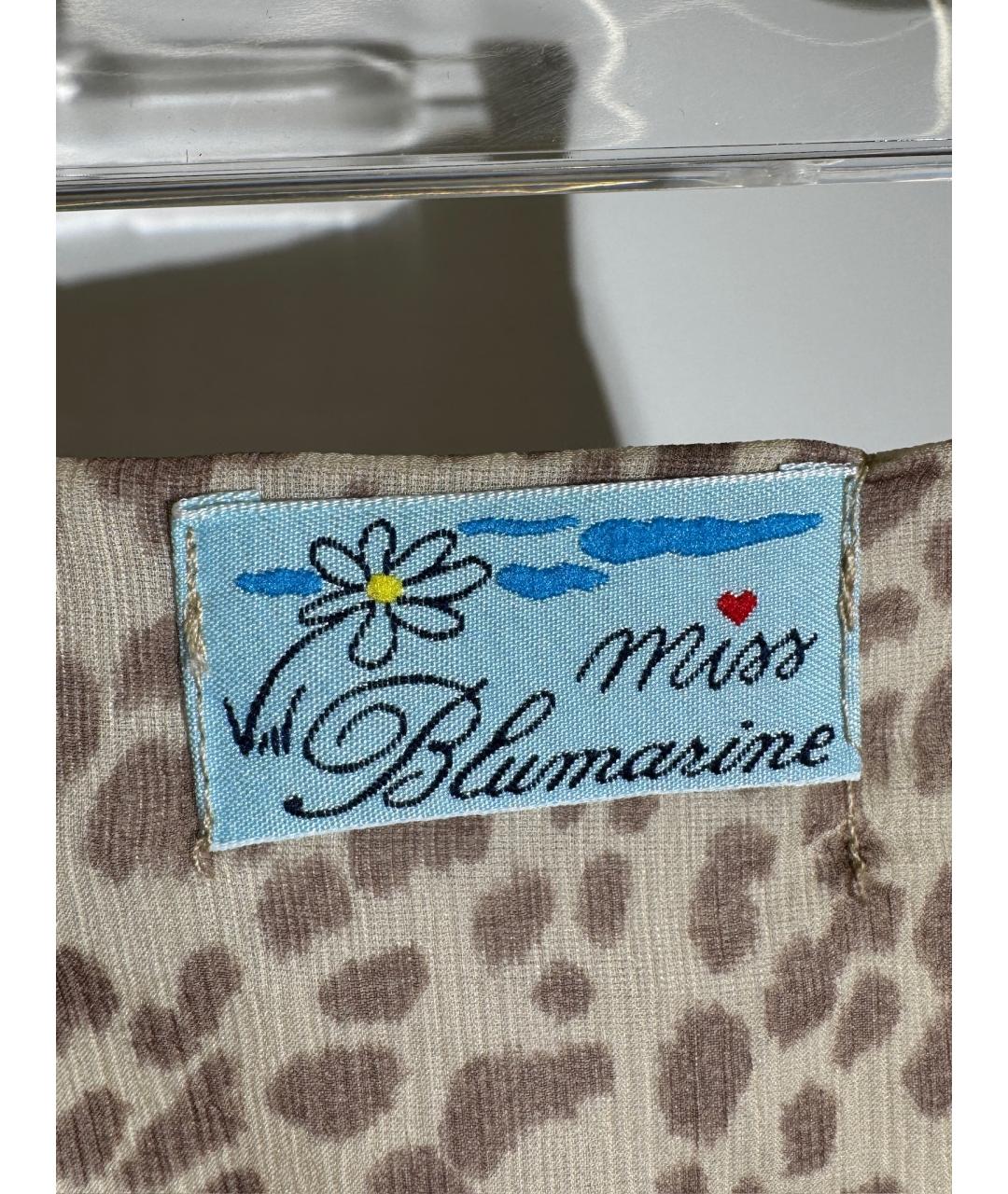 BLUMARINE Коричневая шелковая юбка мини, фото 6