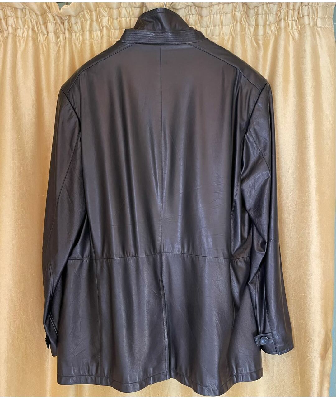 VERSACE Черный кожаный пиджак, фото 2