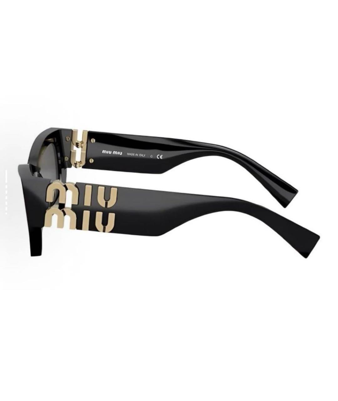 MIU MIU Черные пластиковые солнцезащитные очки, фото 3