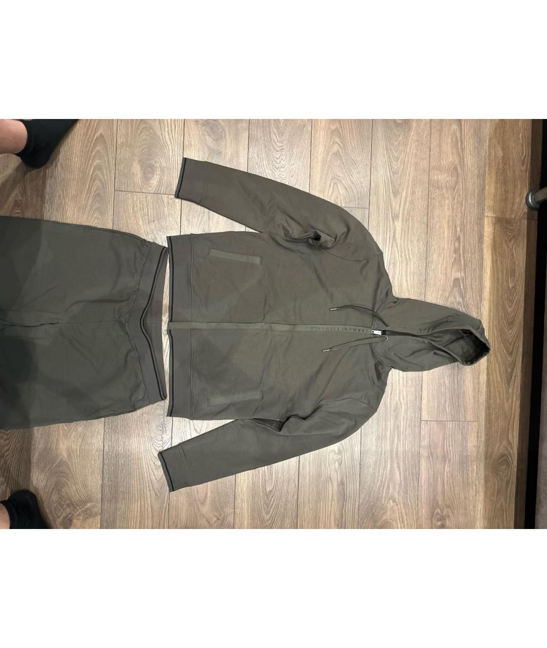 ARMANI EXCHANGE Хаки хлопко-эластановый спортивный костюм, фото 3