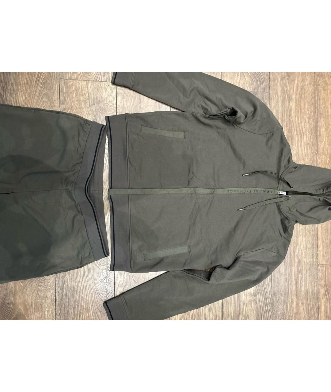 ARMANI EXCHANGE Хаки хлопко-эластановый спортивный костюм, фото 4