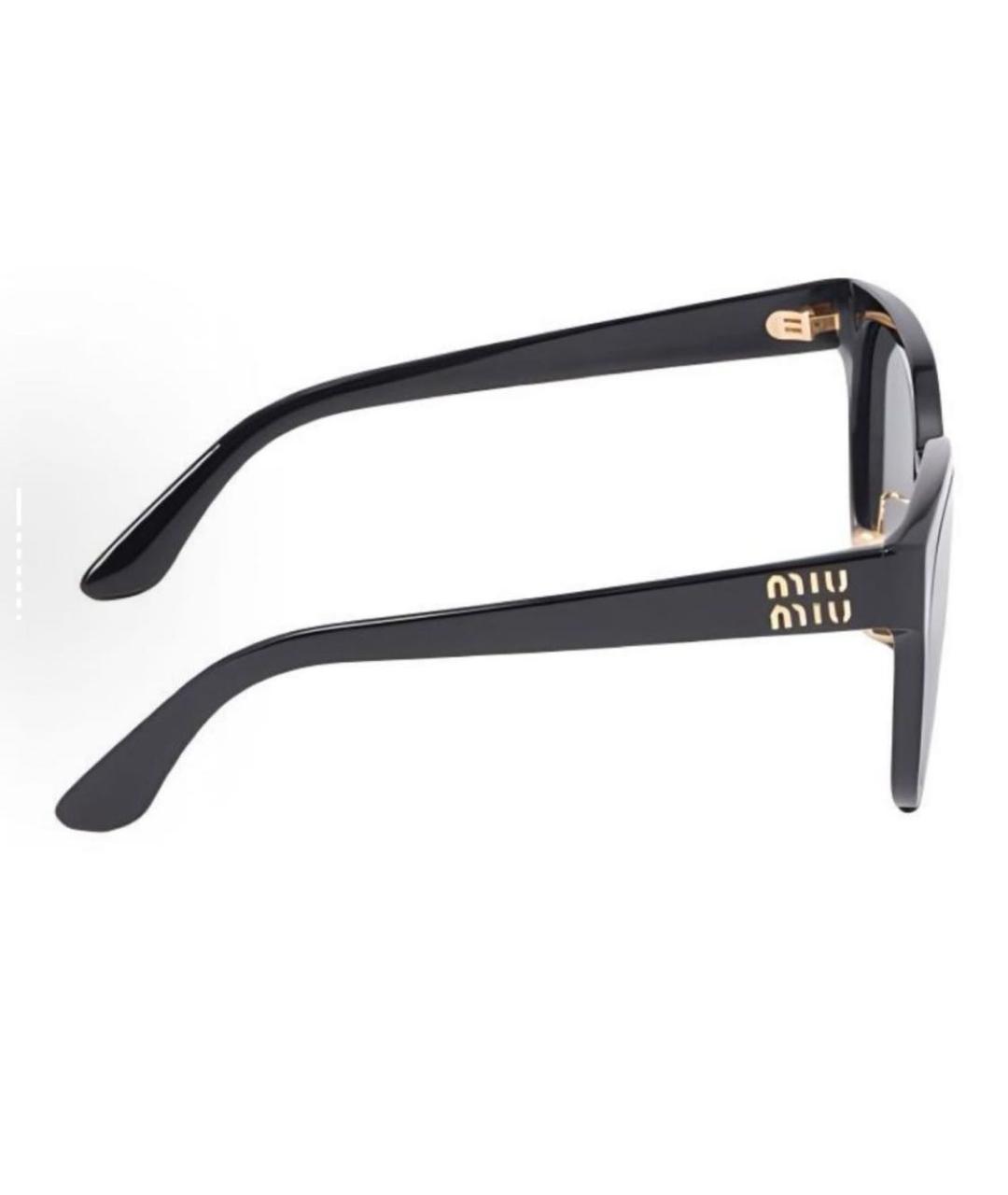 MIU MIU Черные пластиковые солнцезащитные очки, фото 3