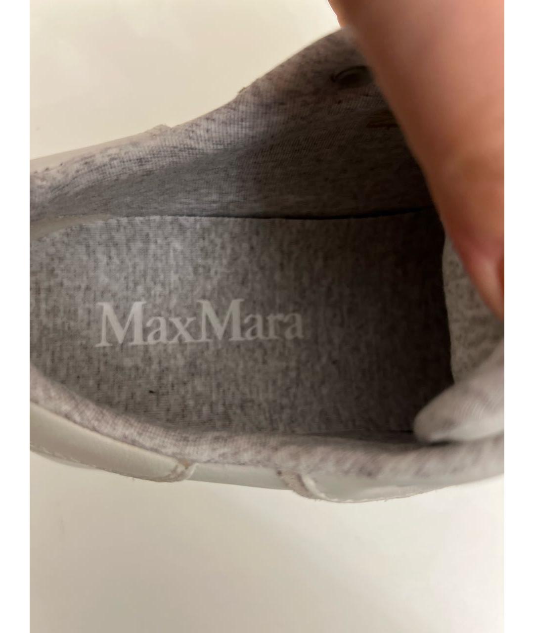 MAX MARA Бежевые кожаные кроссовки, фото 6