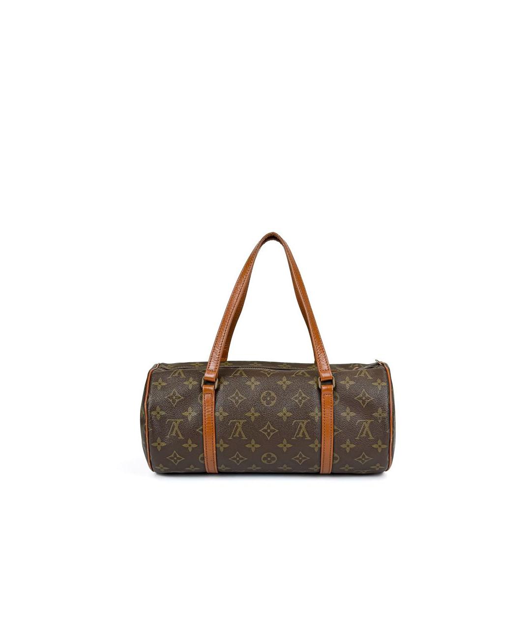 LOUIS VUITTON Коричневая кожаная сумка с короткими ручками, фото 3