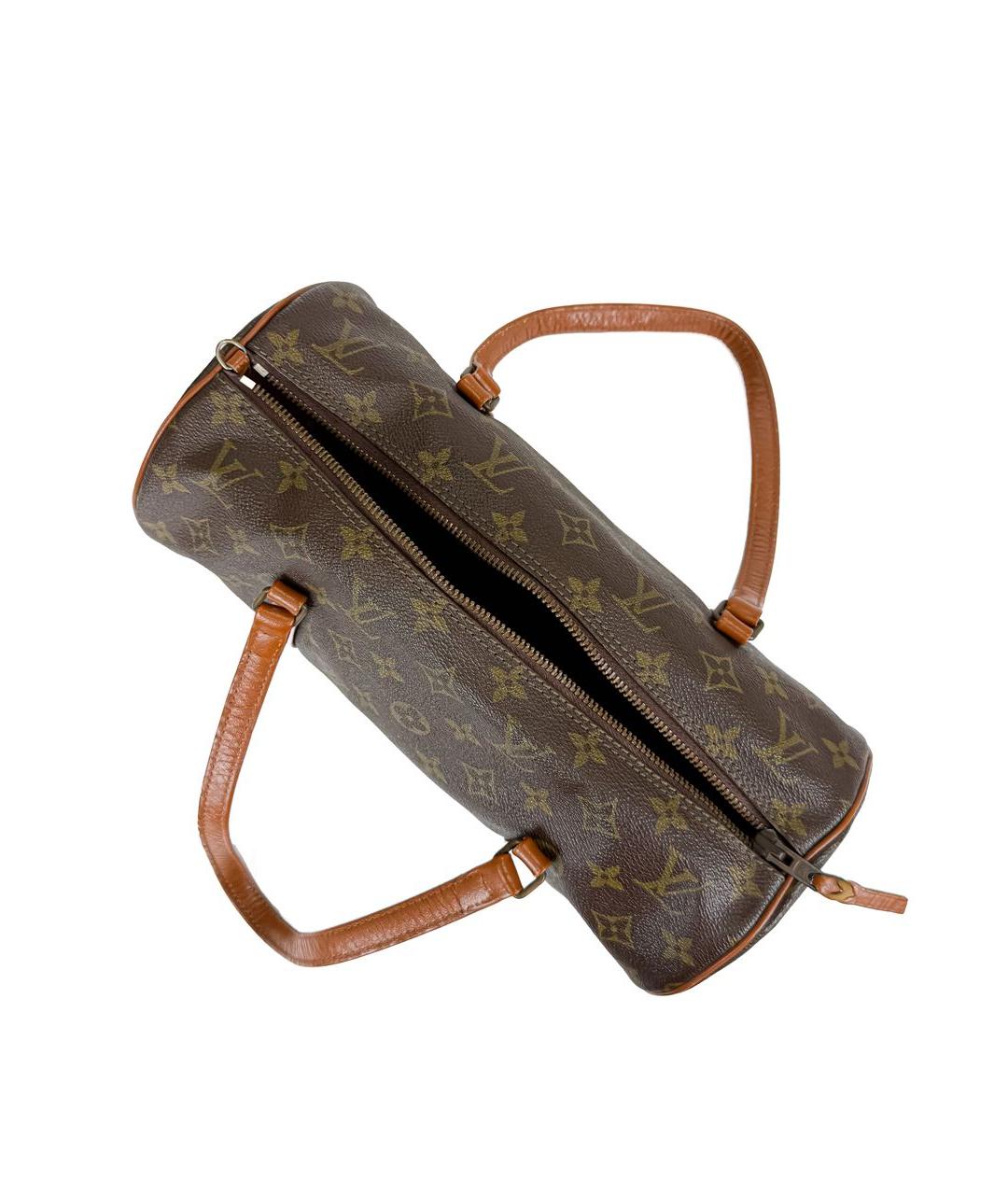 LOUIS VUITTON Коричневая кожаная сумка с короткими ручками, фото 4