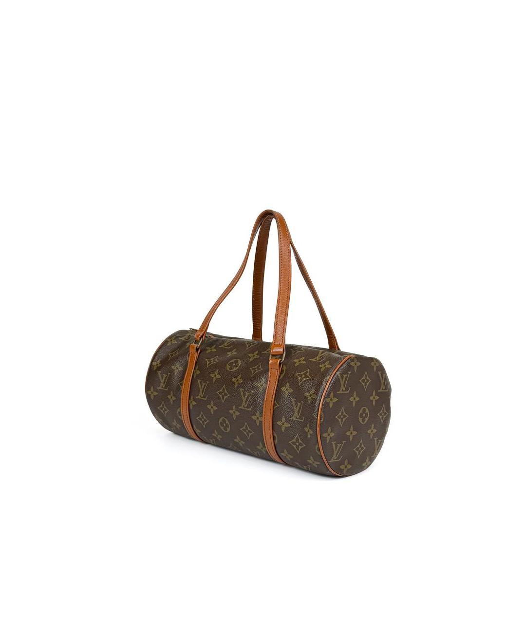 LOUIS VUITTON Коричневая кожаная сумка с короткими ручками, фото 2