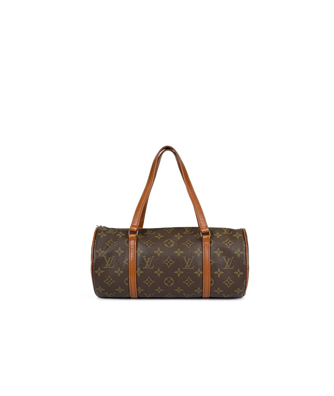 LOUIS VUITTON Коричневая кожаная сумка с короткими ручками, фото 9