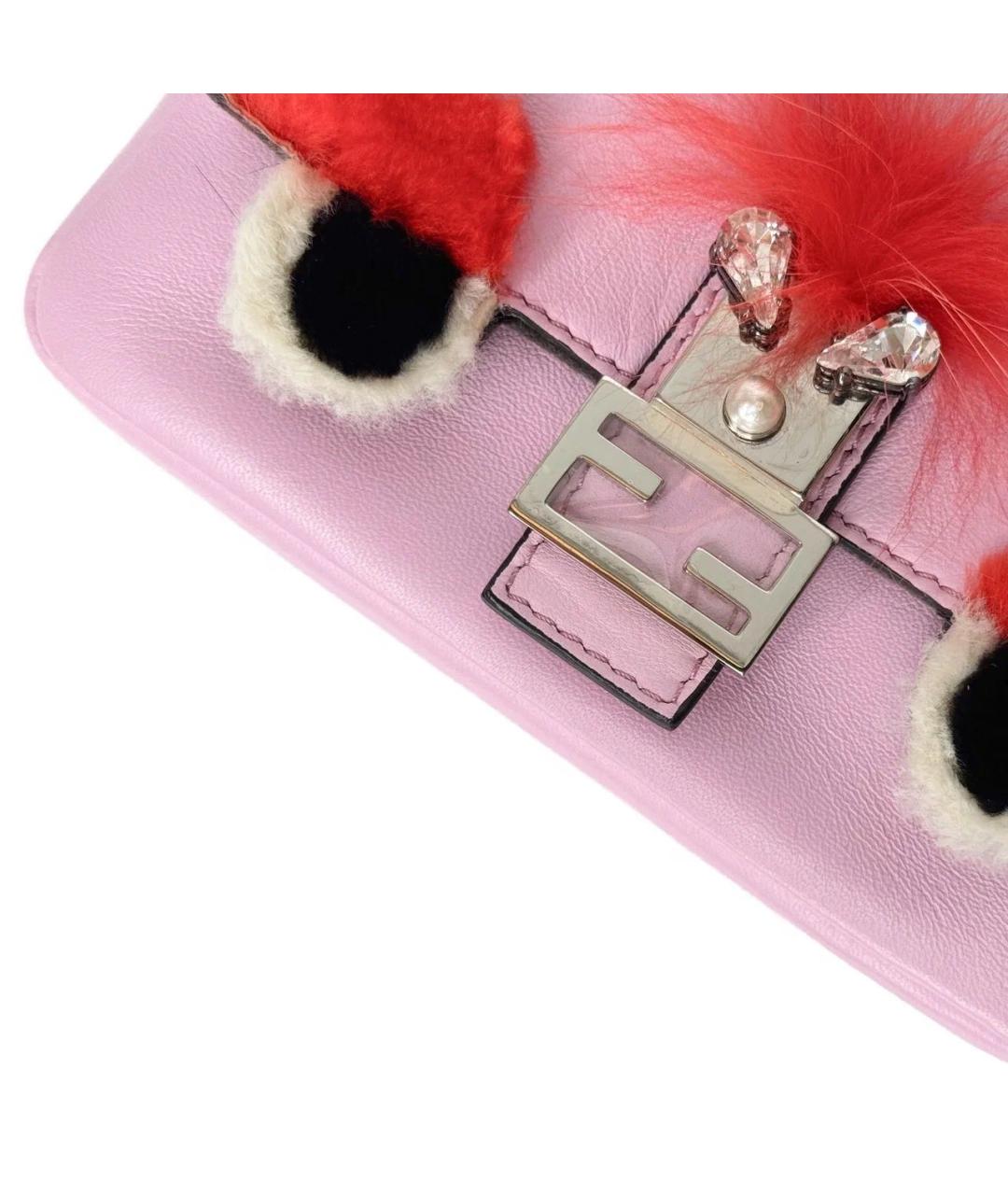 FENDI Розовая кожаная сумка через плечо, фото 8