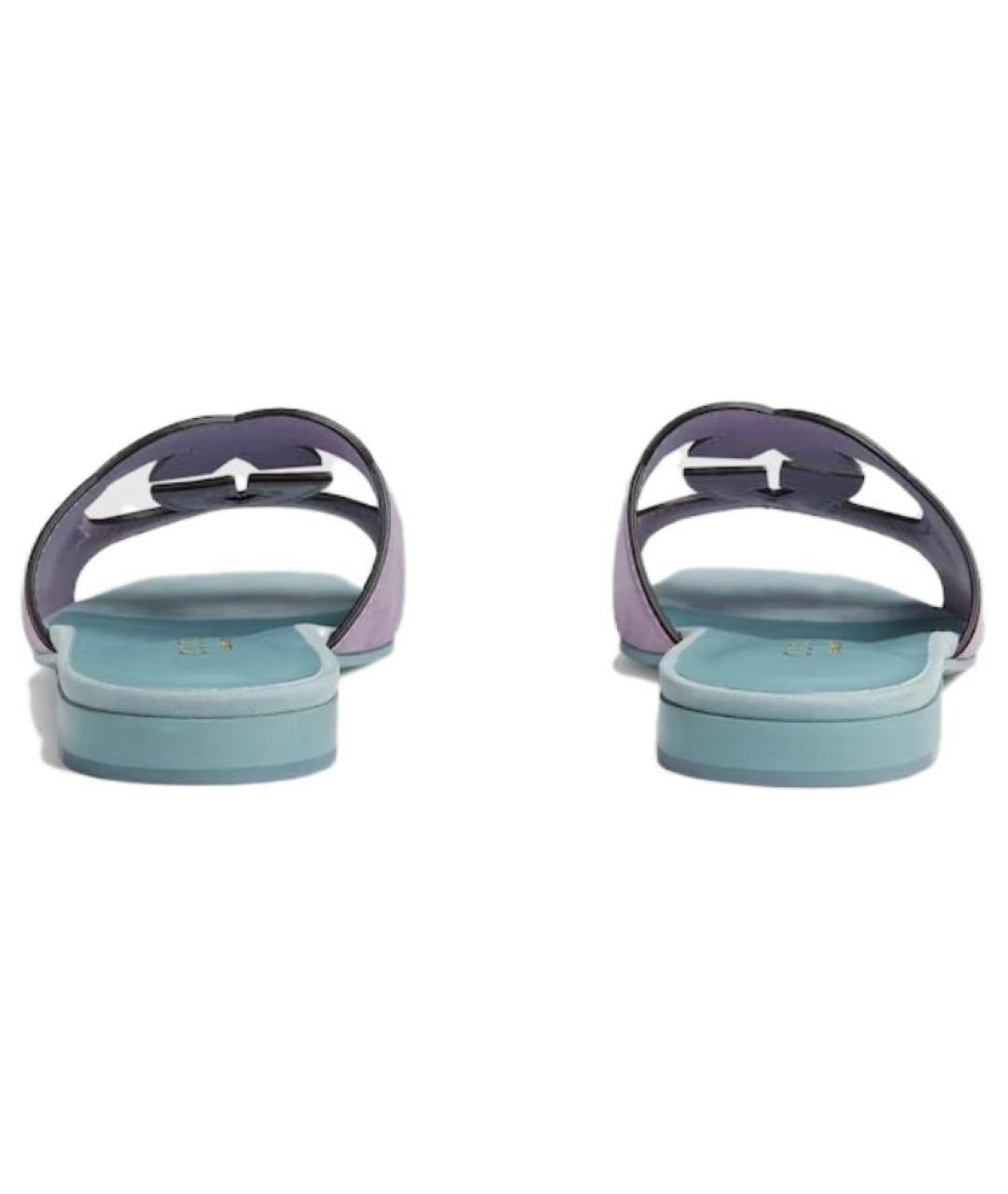 GUCCI Фиолетовые шлепанцы, фото 4