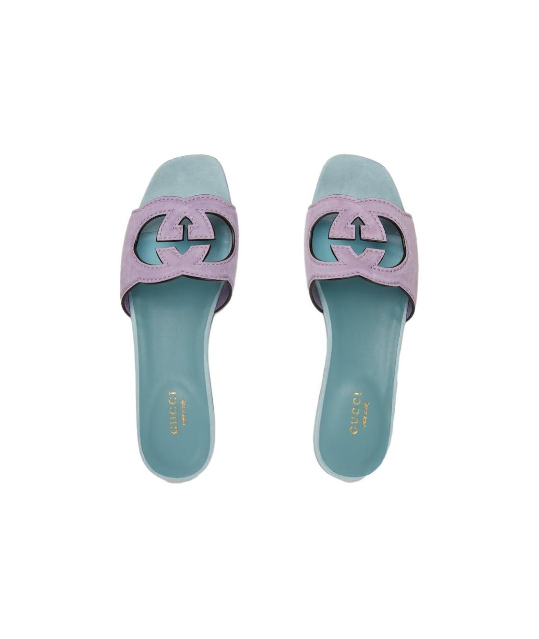 GUCCI Фиолетовые шлепанцы, фото 3