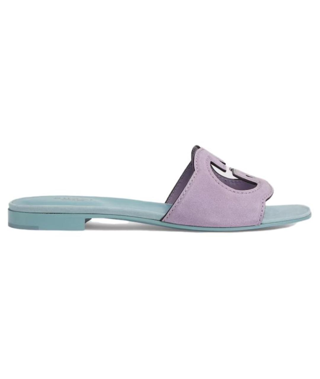 GUCCI Фиолетовые шлепанцы, фото 1