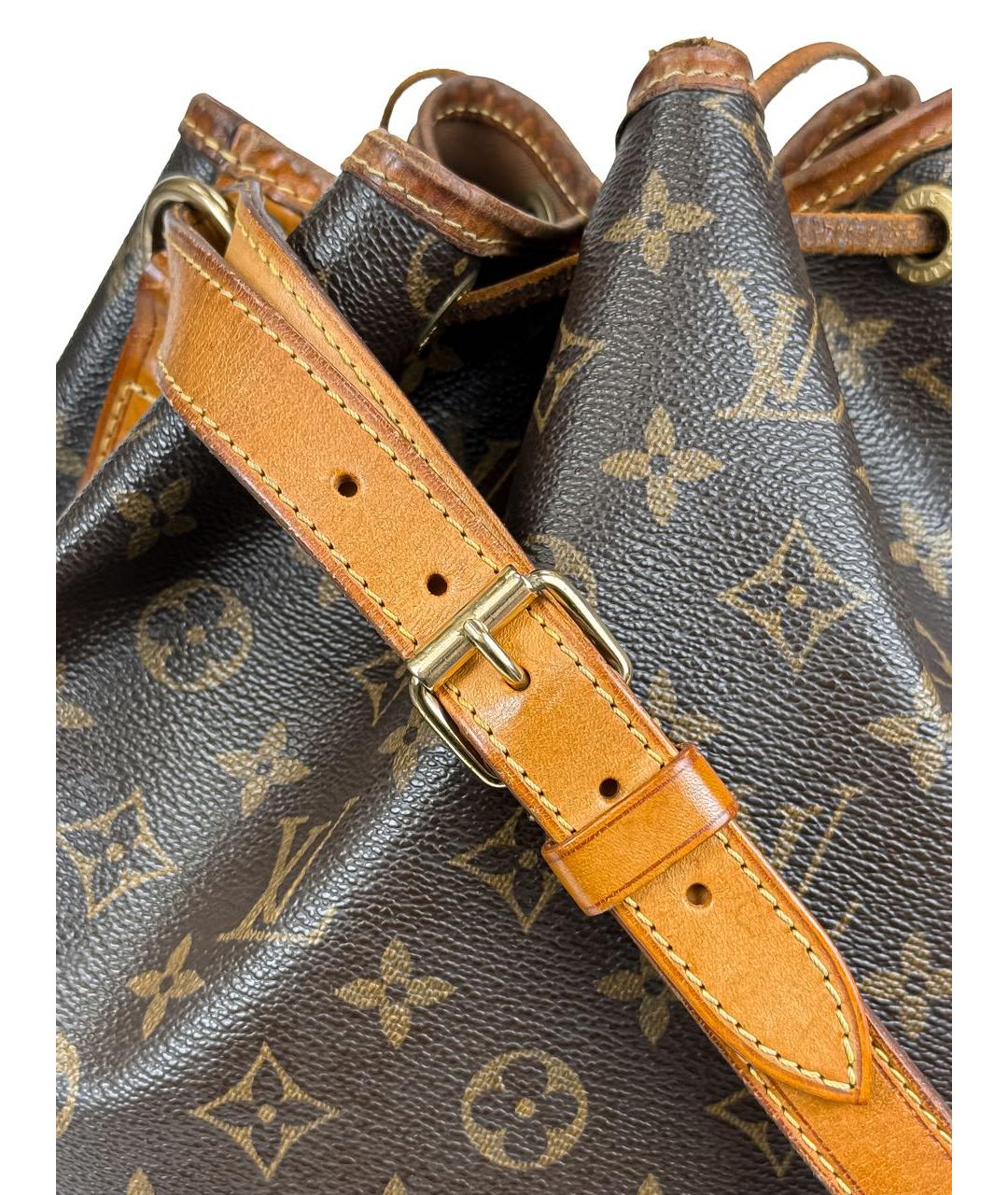 LOUIS VUITTON Коричневая кожаная сумка через плечо, фото 7