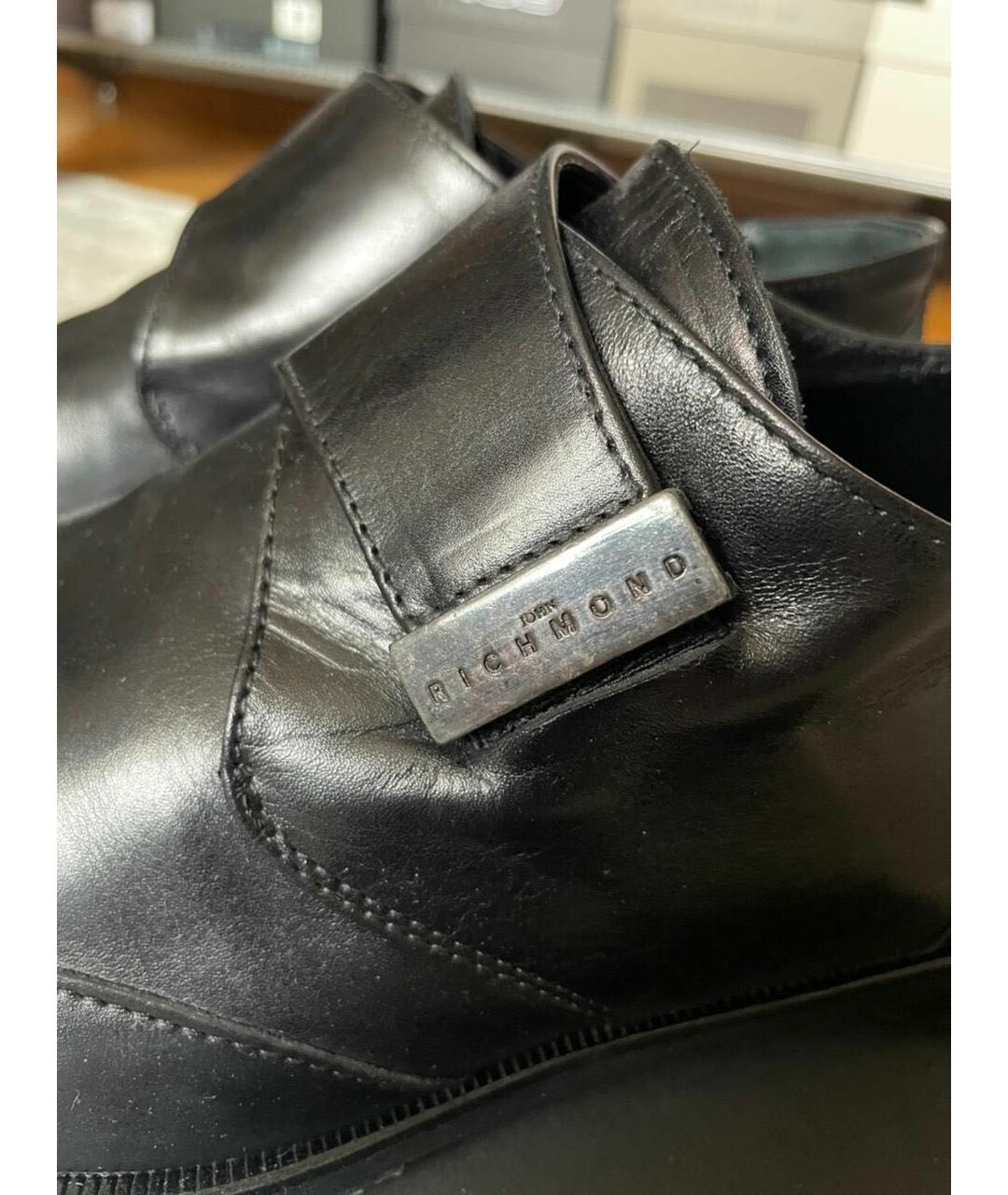 JOHN RICHMOND Черные кожаные туфли, фото 6