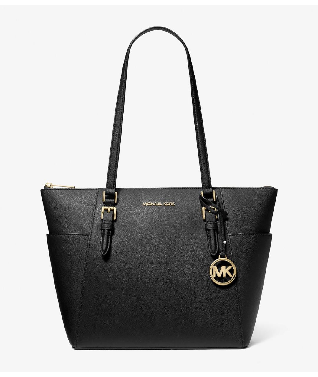 MICHAEL MICHAEL KORS Черная кожаная сумка тоут, фото 4