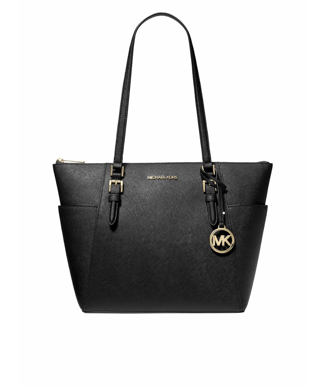 MICHAEL MICHAEL KORS Черная кожаная сумка тоут, фото 1