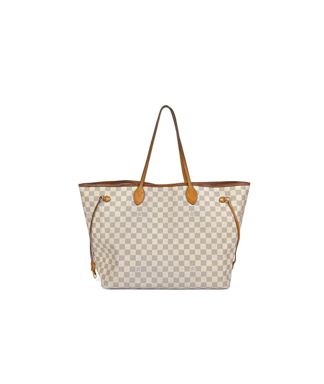 LOUIS VUITTON Бежевая кожаная сумка тоут, фото 9