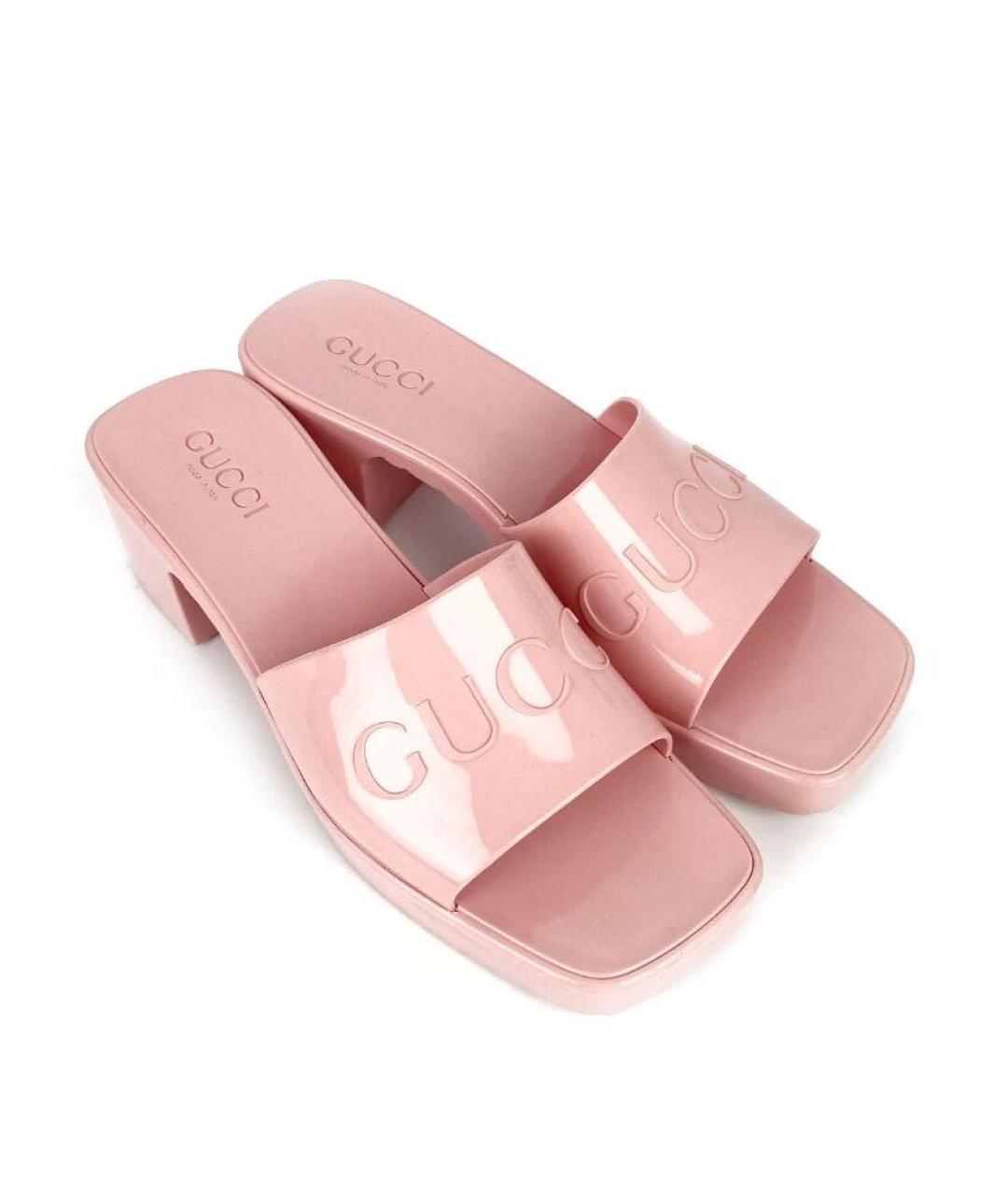 GUCCI Розовые резиновые сабо, фото 2