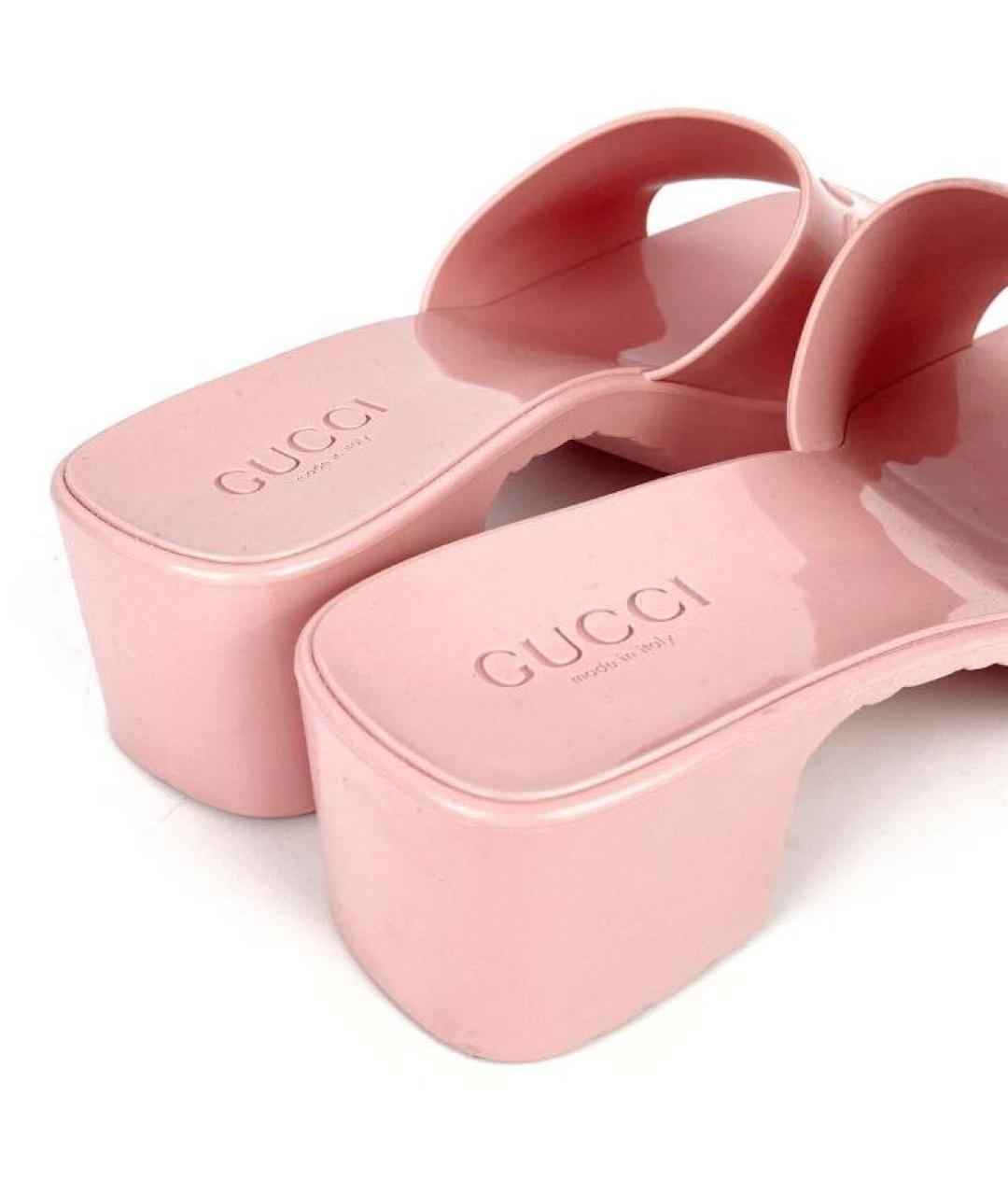 GUCCI Розовые резиновые сабо, фото 5