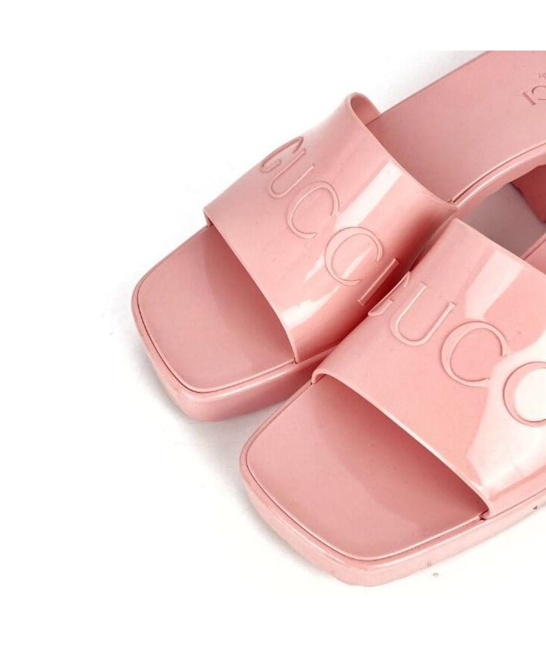 GUCCI Розовые резиновые сабо, фото 4