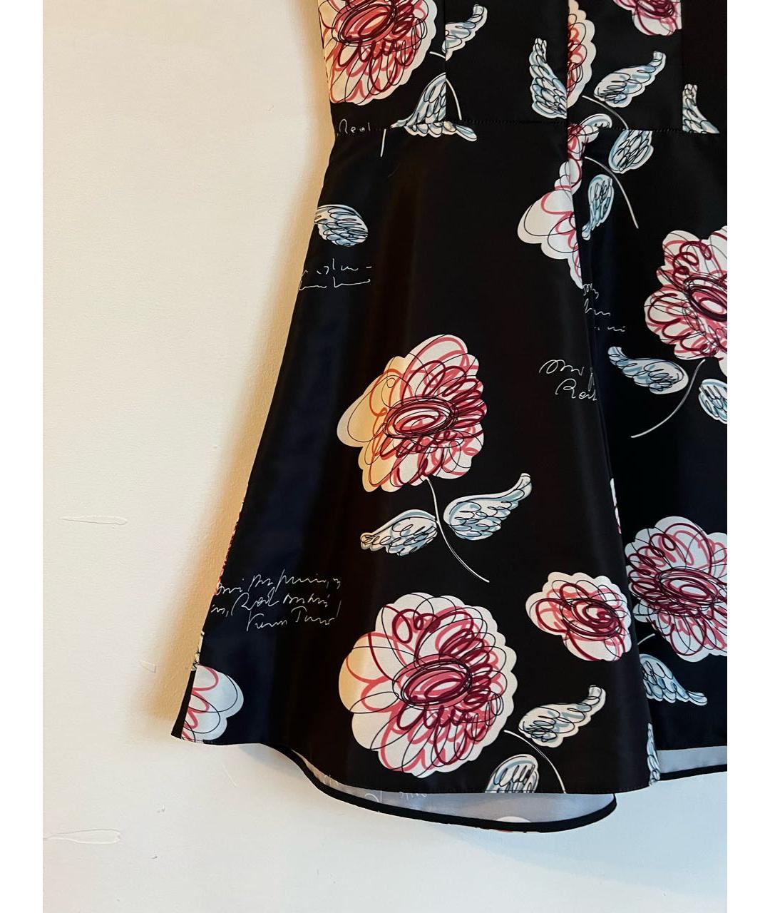 RED VALENTINO Черное ацетатное повседневное платье, фото 4