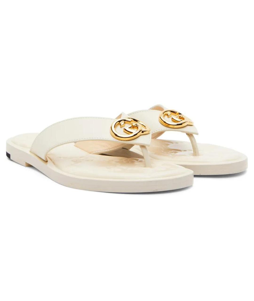 GUCCI Бежевые шлепанцы, фото 3