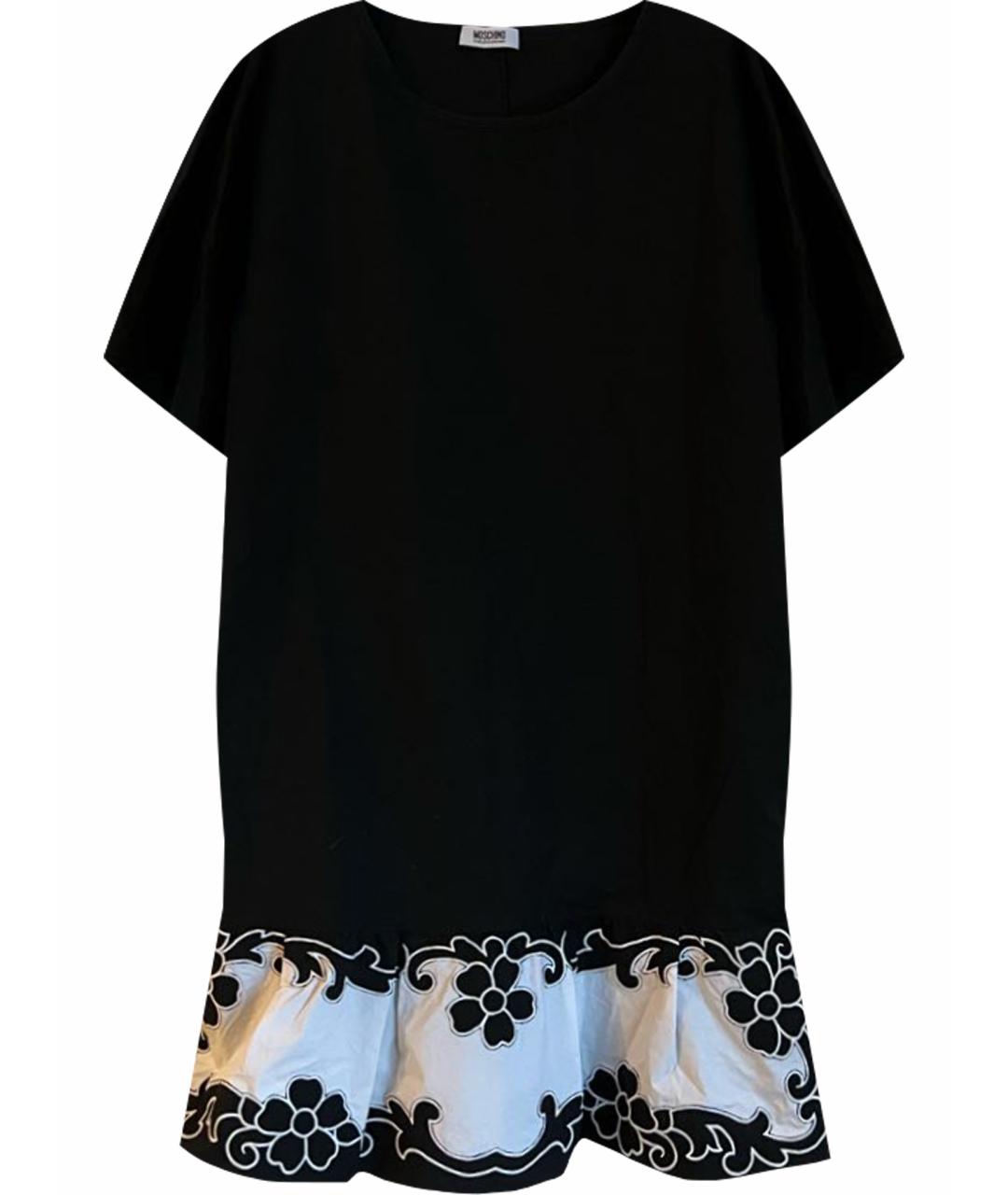 MOSCHINO Черное хлопковое повседневное платье, фото 1