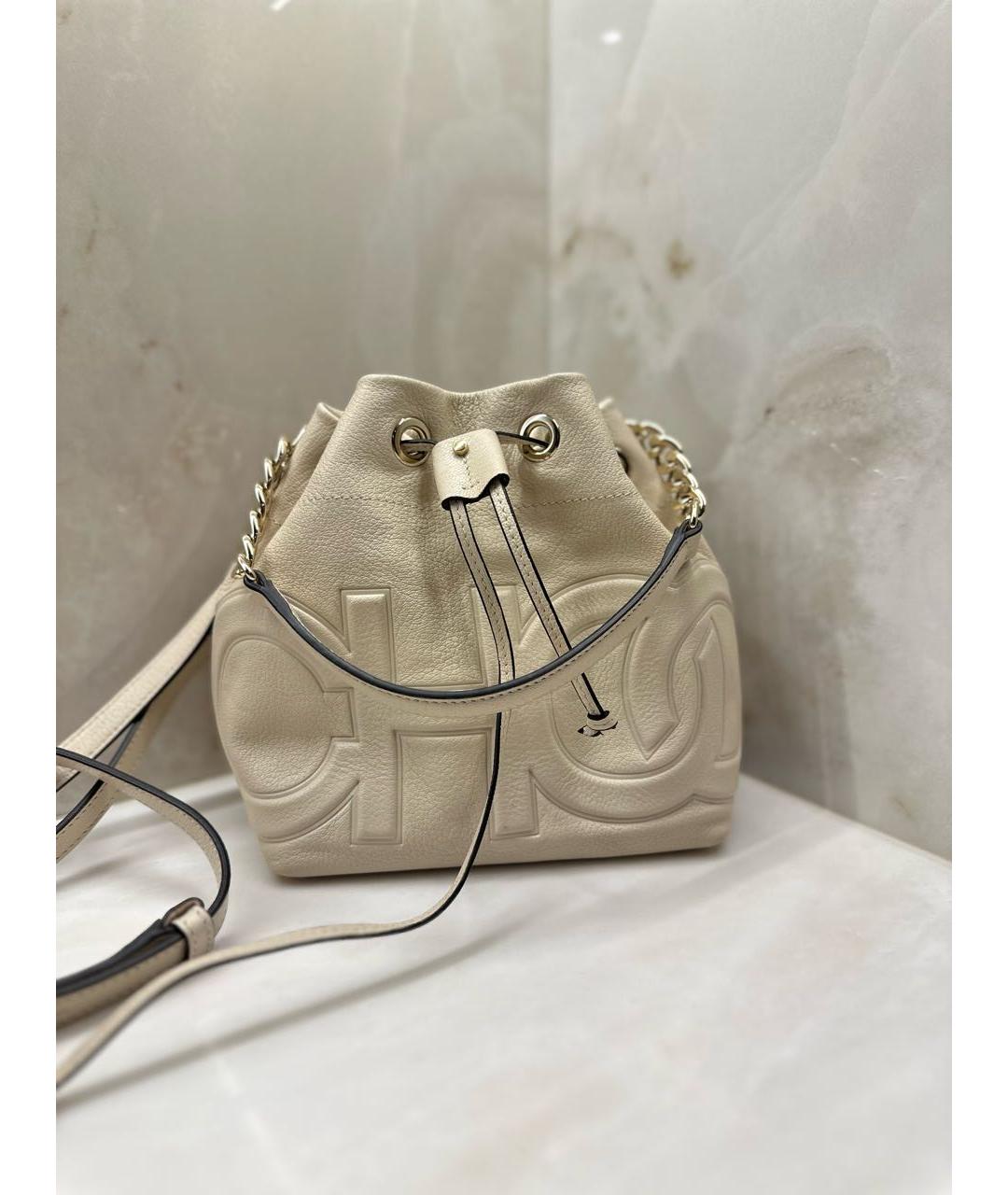 JIMMY CHOO Бежевая кожаная сумка через плечо, фото 2