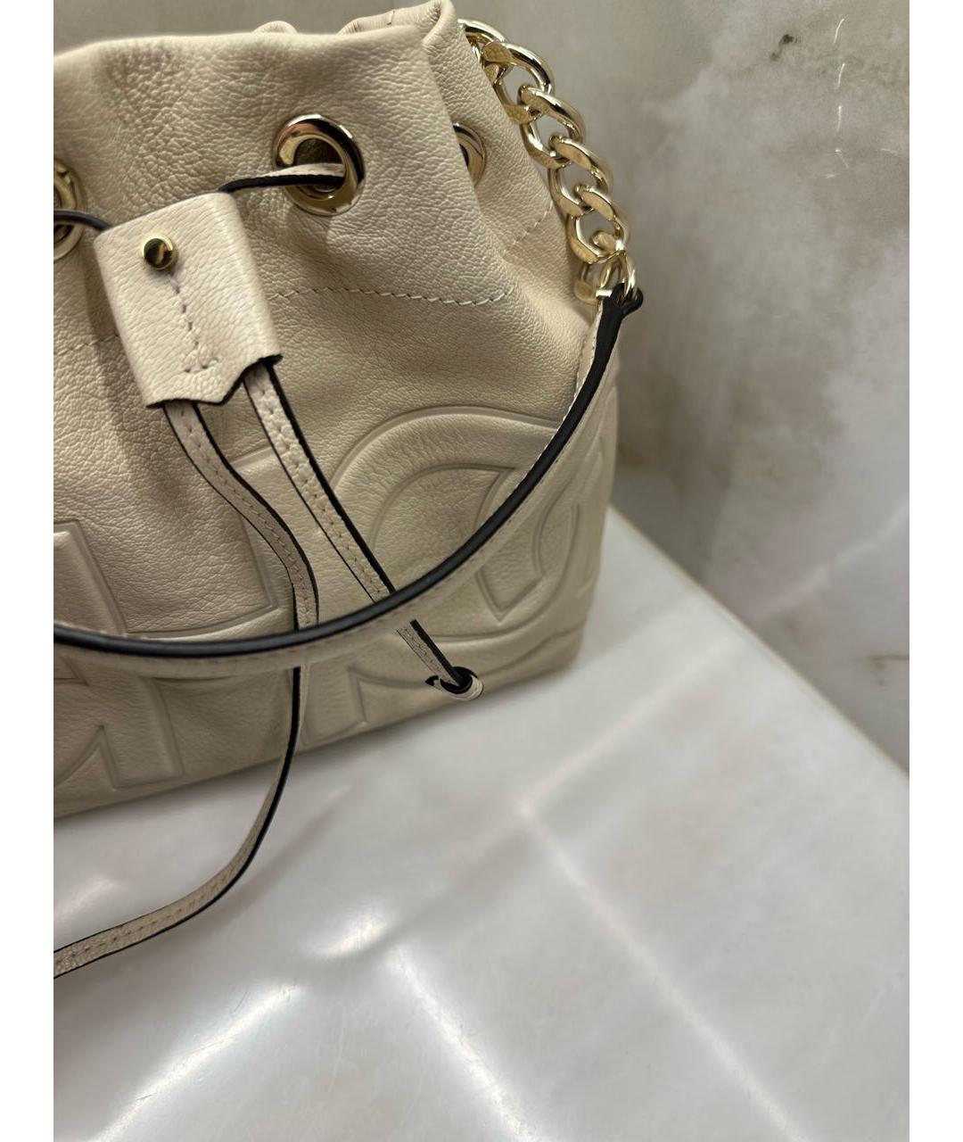 JIMMY CHOO Бежевая кожаная сумка через плечо, фото 4