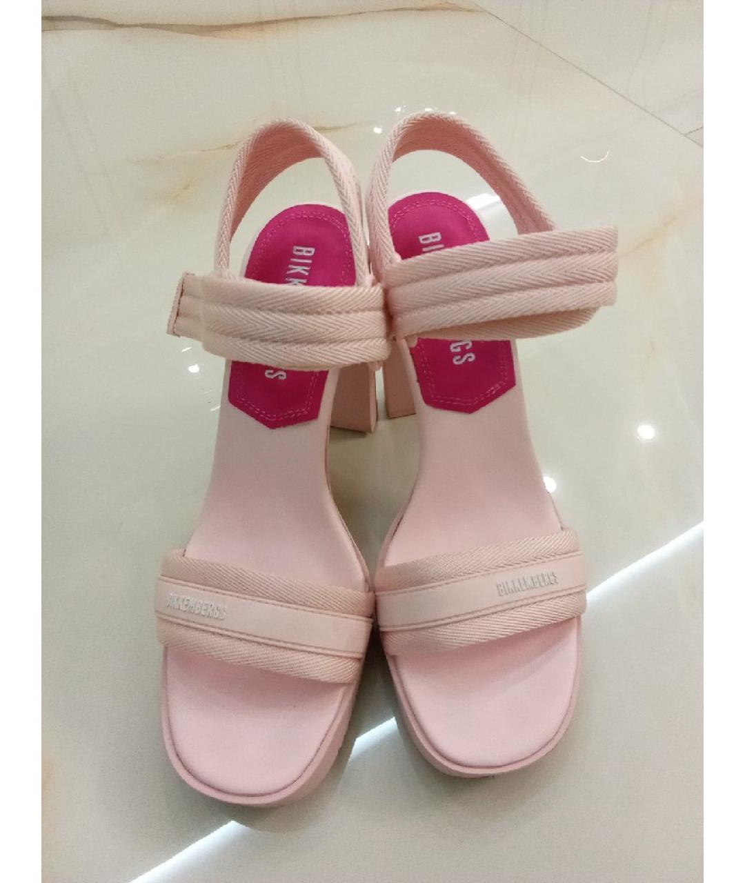 BIKKEMBERGS Розовые кожаные босоножки, фото 2