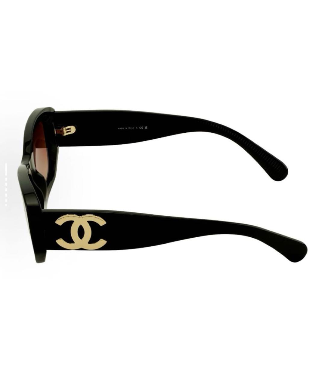 CHANEL Черные пластиковые солнцезащитные очки, фото 3