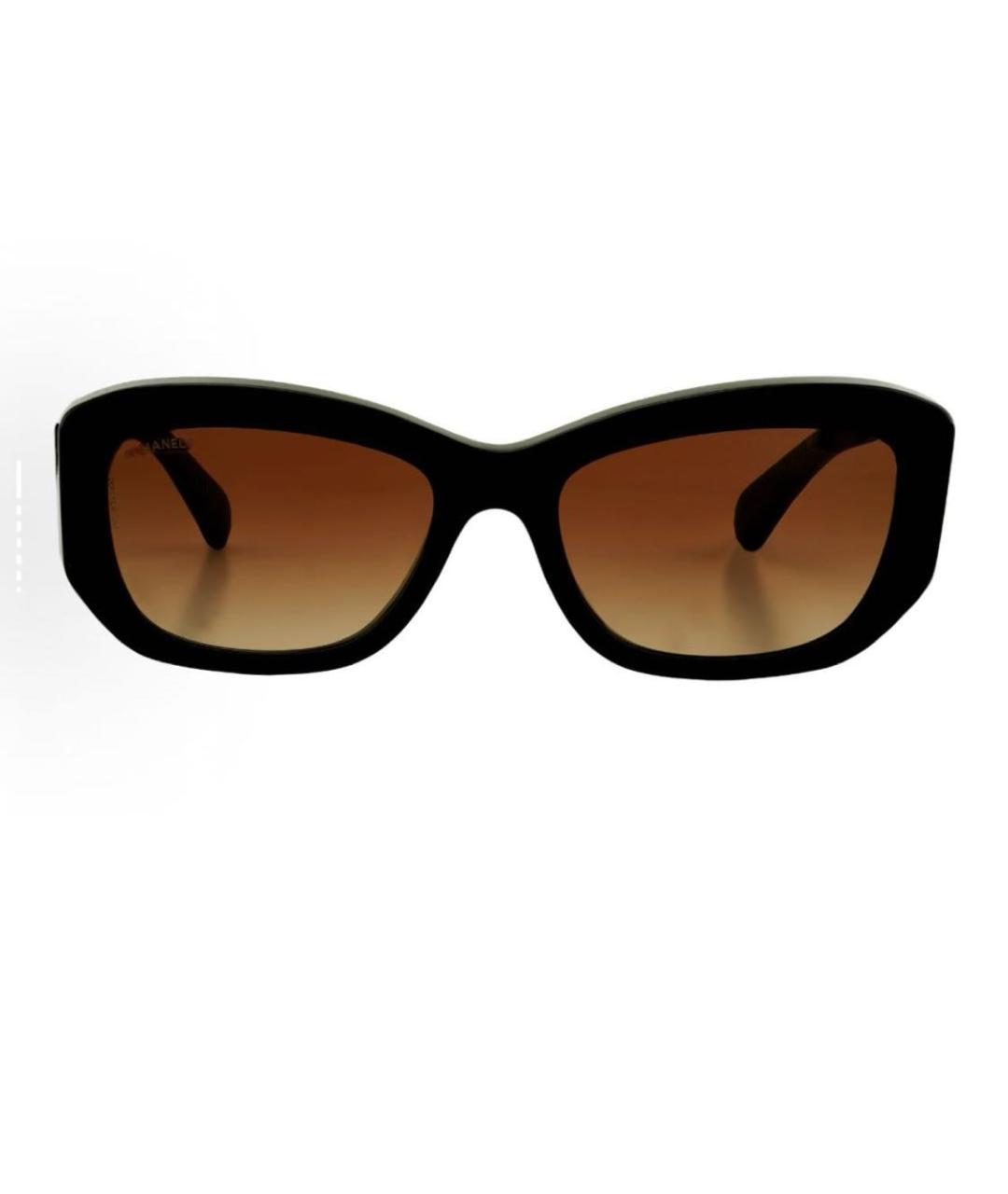 CHANEL Черные пластиковые солнцезащитные очки, фото 1