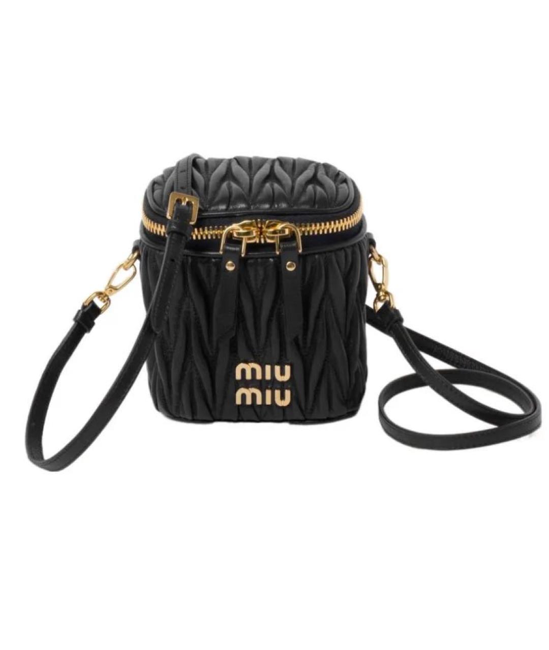 MIU MIU Черная сумка через плечо из искусственной кожи, фото 5