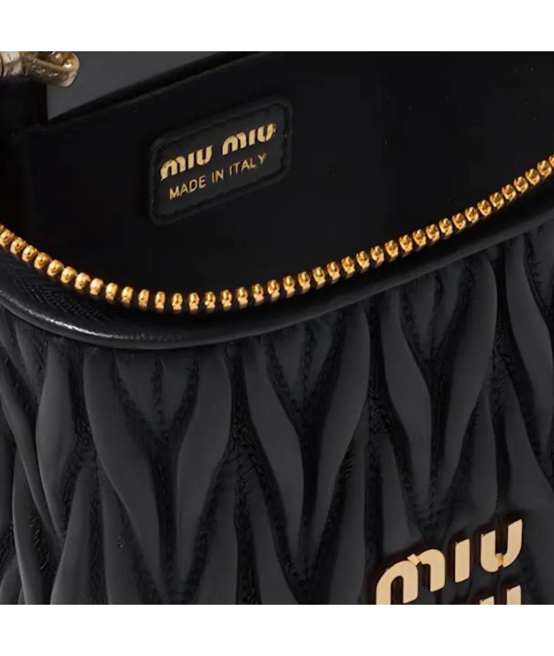 MIU MIU Черная сумка через плечо из искусственной кожи, фото 4