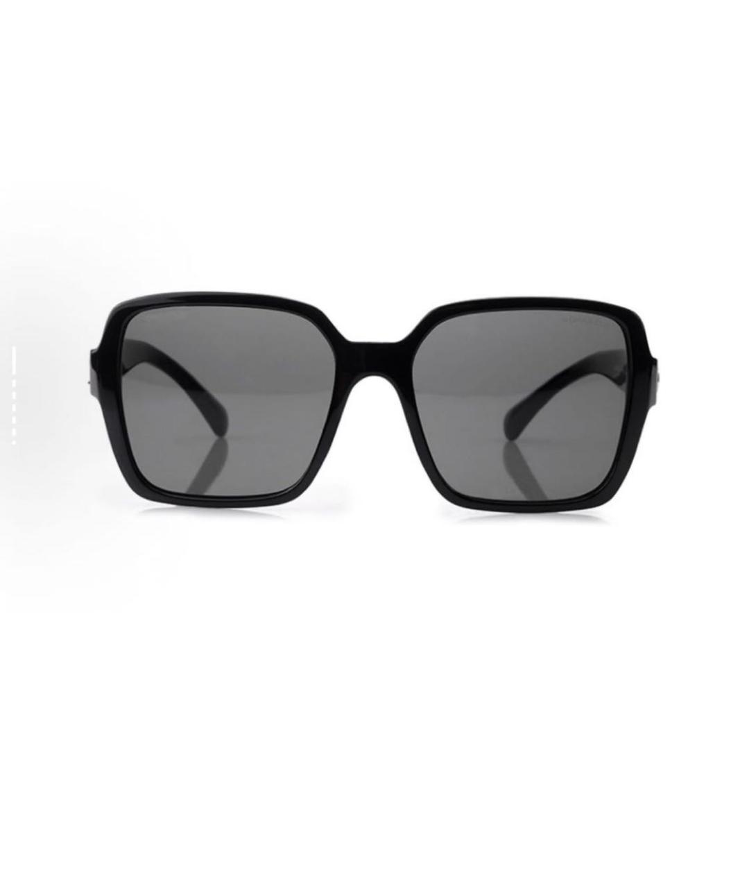CHANEL Черные пластиковые солнцезащитные очки, фото 1