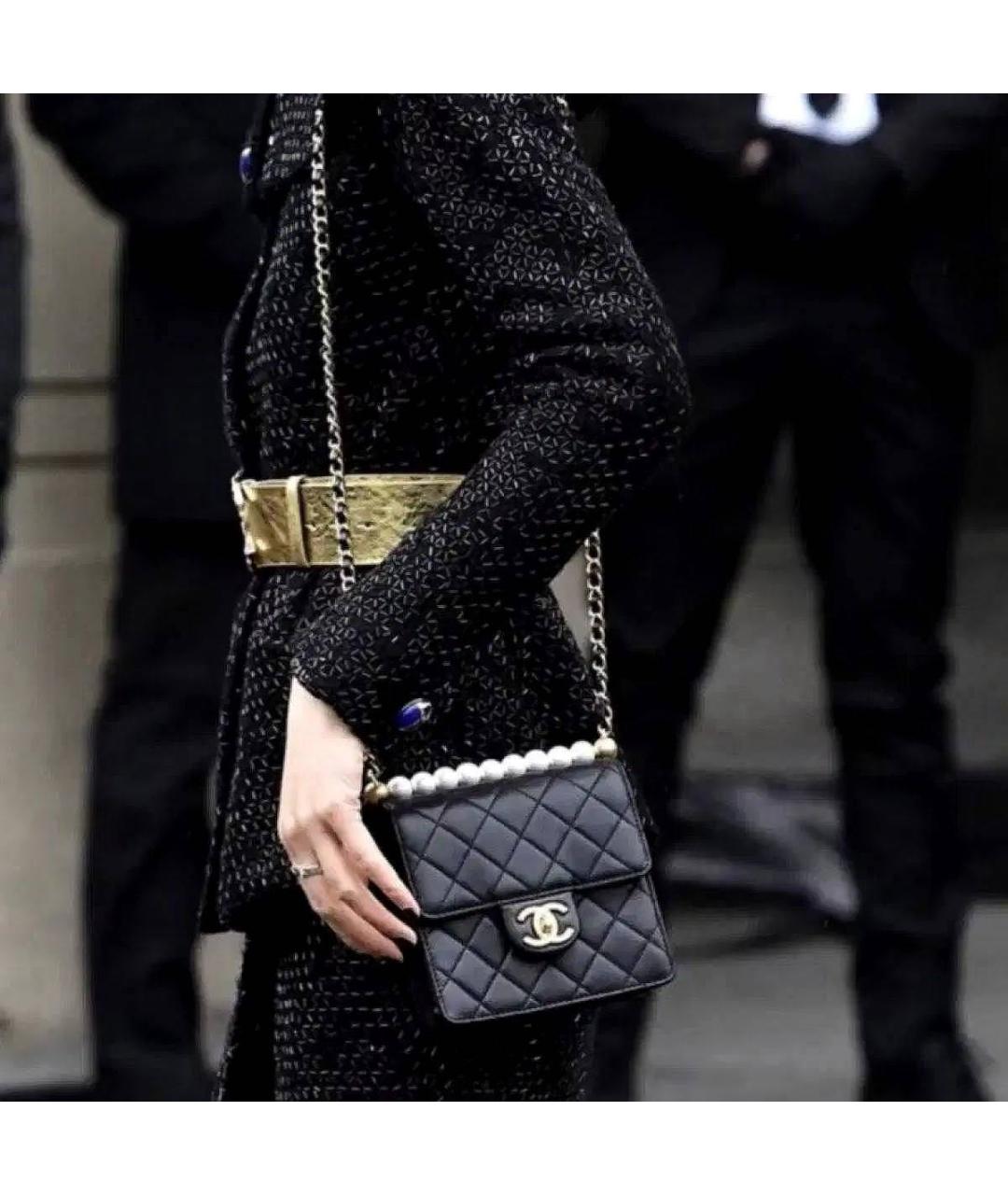 CHANEL Черная кожаная сумка через плечо, фото 3