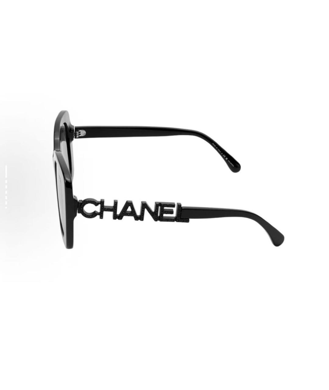 CHANEL Черные пластиковые солнцезащитные очки, фото 3