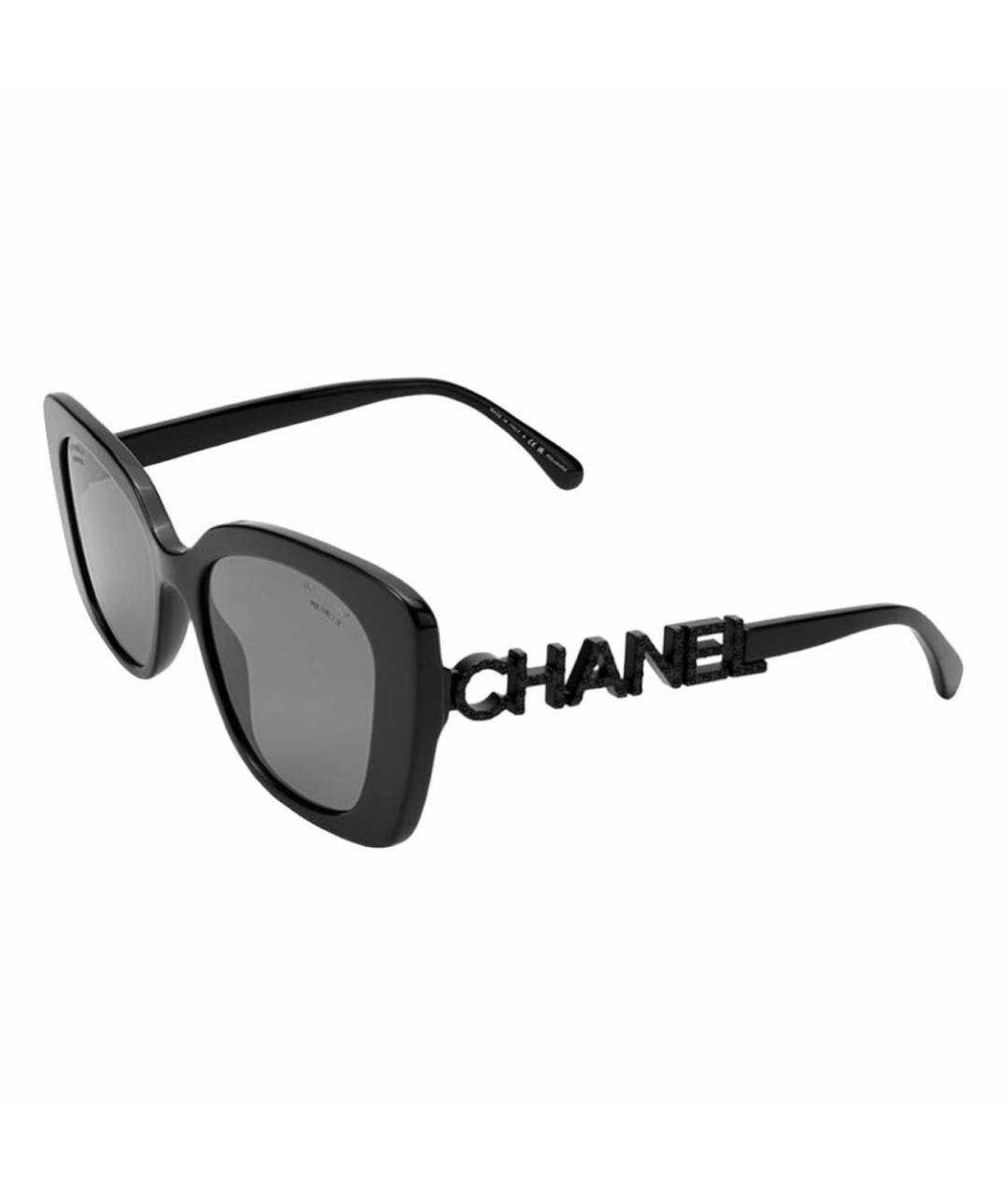 CHANEL Черные пластиковые солнцезащитные очки, фото 2
