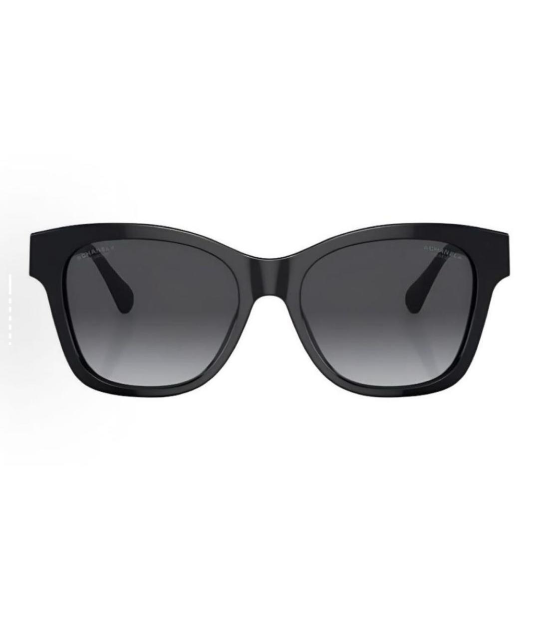 CHANEL Черные пластиковые солнцезащитные очки, фото 1