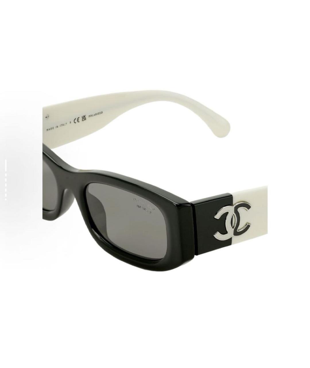 CHANEL Белые пластиковые солнцезащитные очки, фото 3
