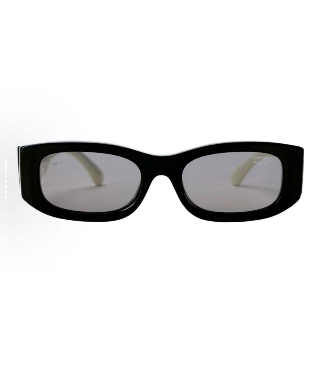 CHANEL Белые пластиковые солнцезащитные очки, фото 1