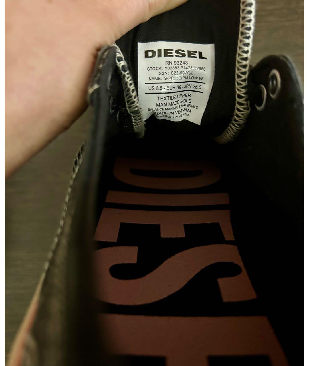 DIESEL Антрацитовые текстильные низкие кроссовки / кеды, фото 8