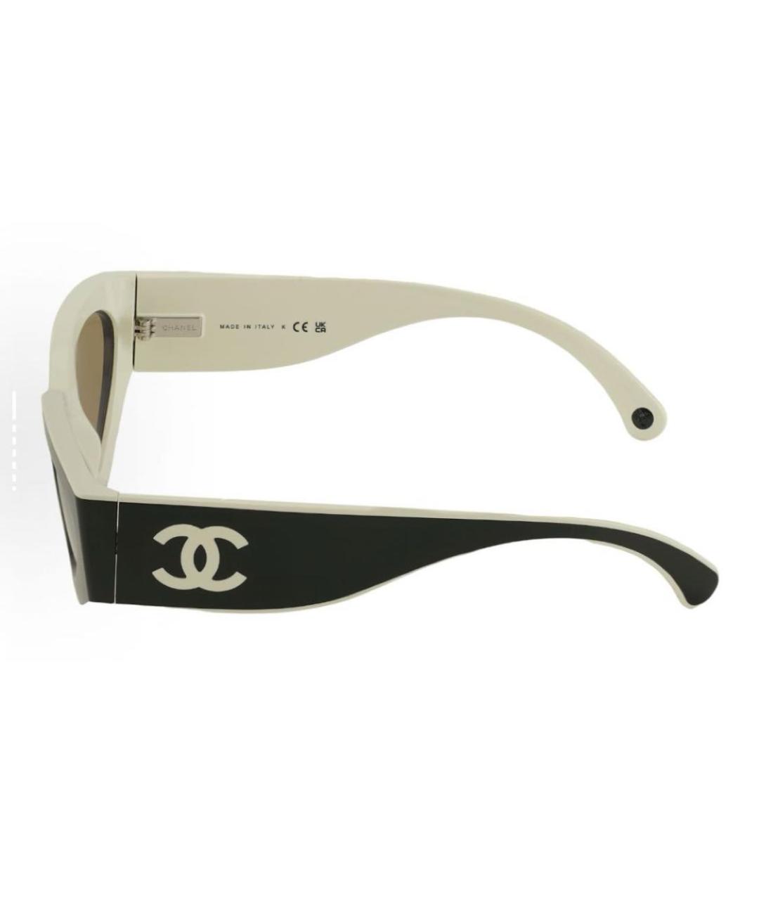 CHANEL Бежевые пластиковые солнцезащитные очки, фото 3