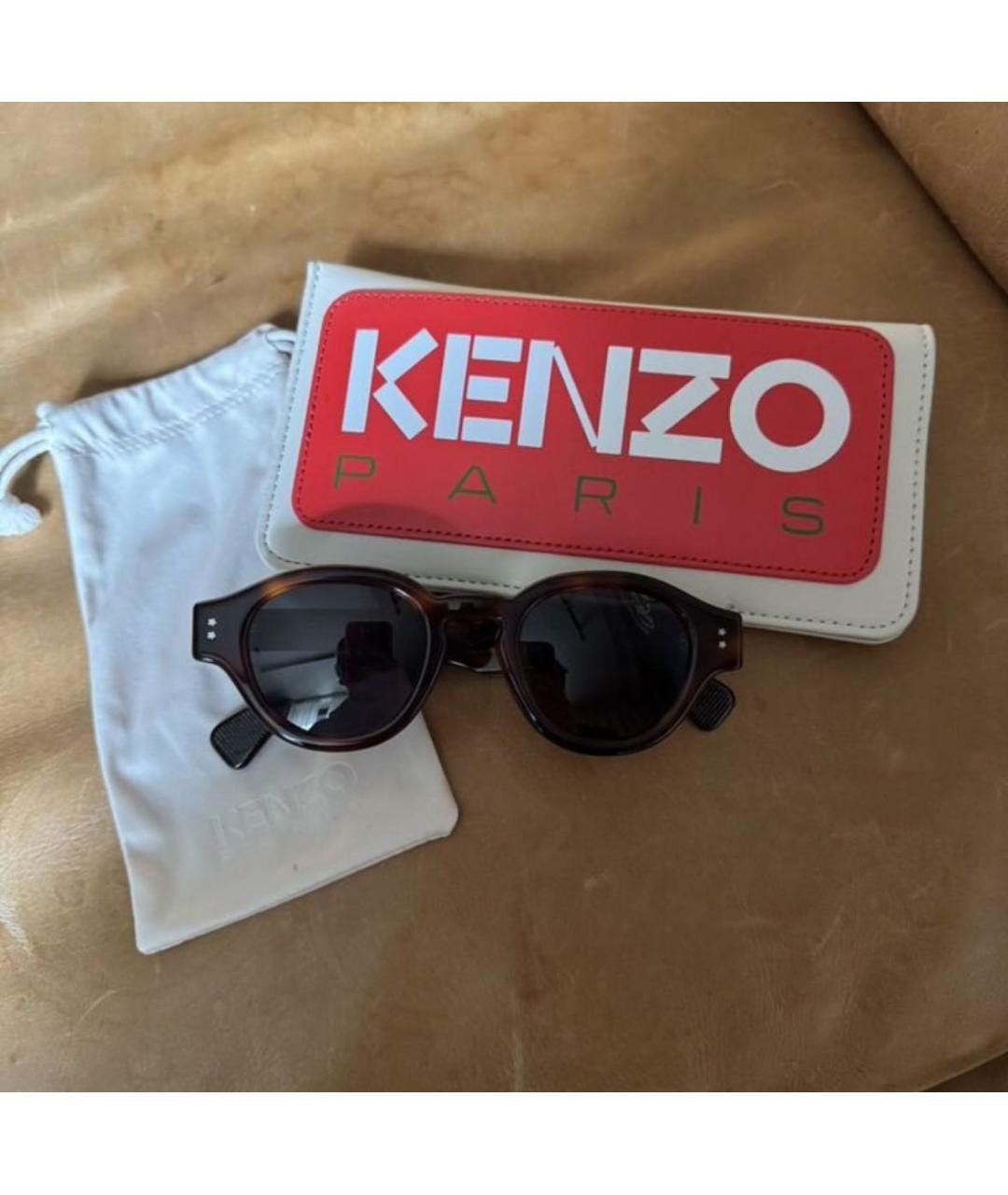KENZO Коричневые пластиковые солнцезащитные очки, фото 8