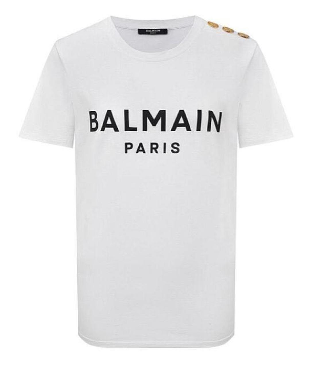 BALMAIN Белая хлопковая футболка, фото 8