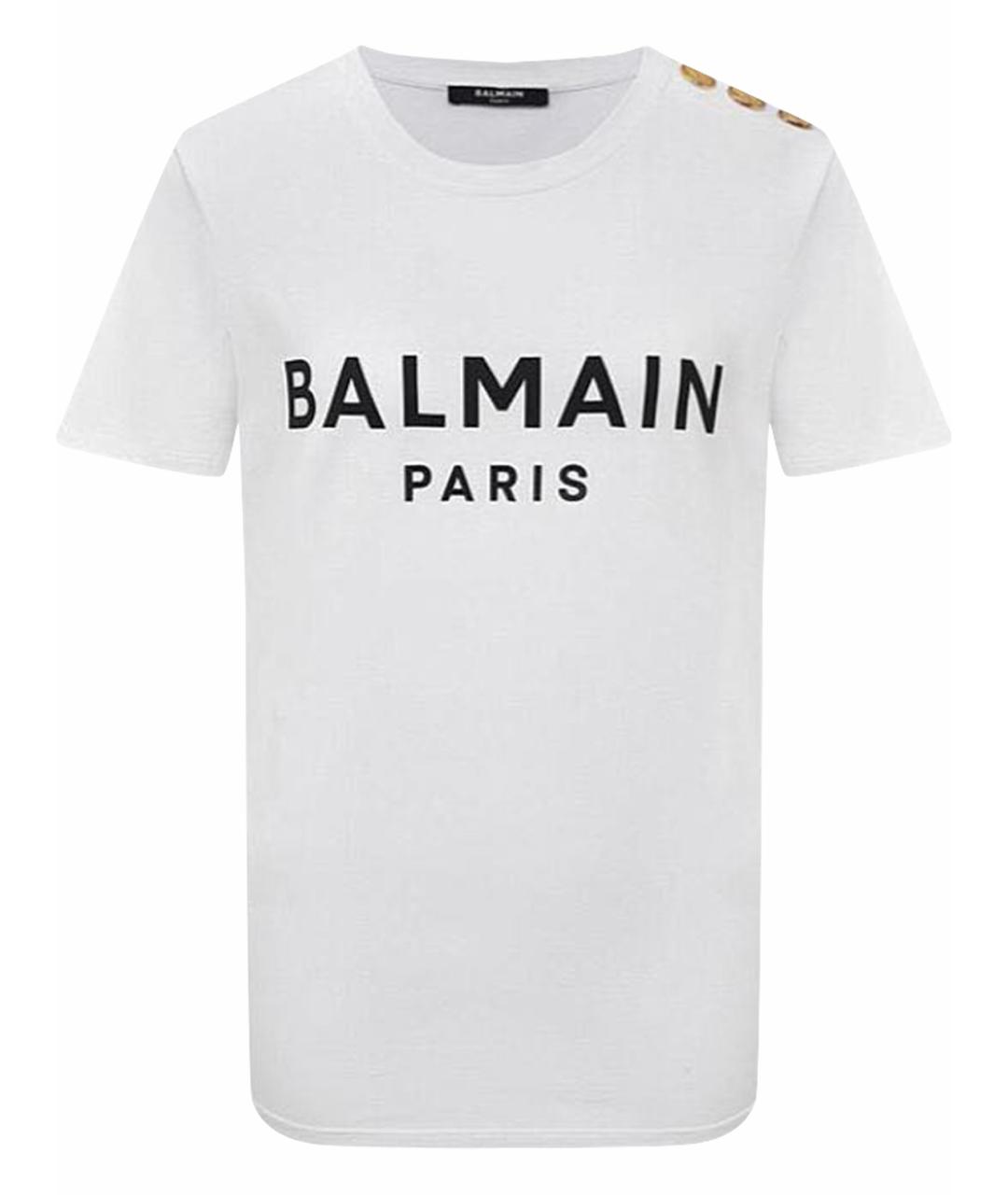 BALMAIN Белая хлопковая футболка, фото 1