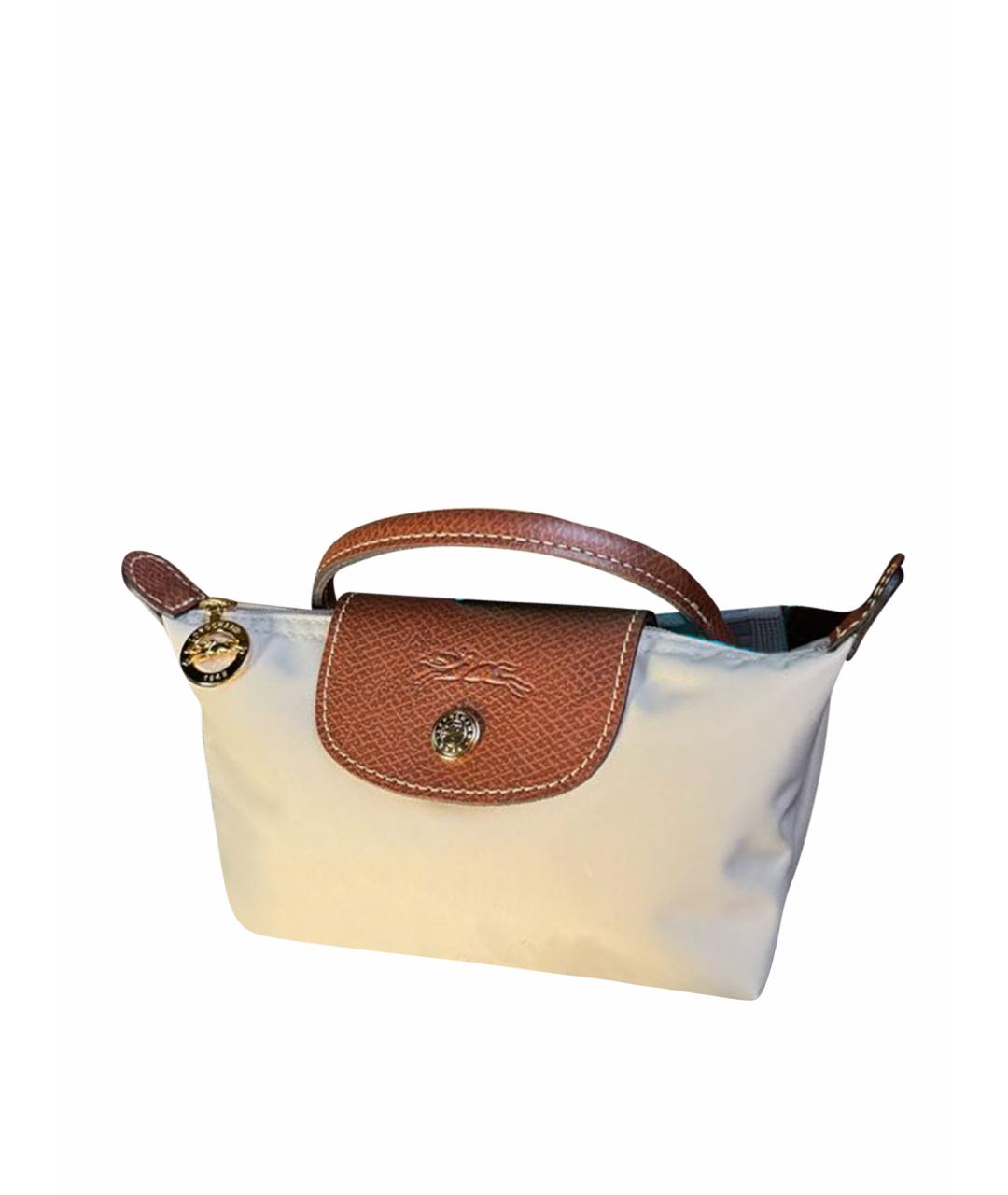 LONGCHAMP Белая синтетическая сумка с короткими ручками, фото 1