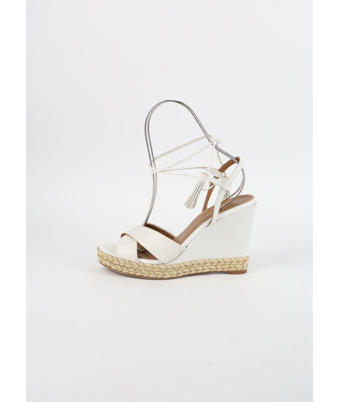 AQUAZZURA Белые кожаные босоножки, фото 6
