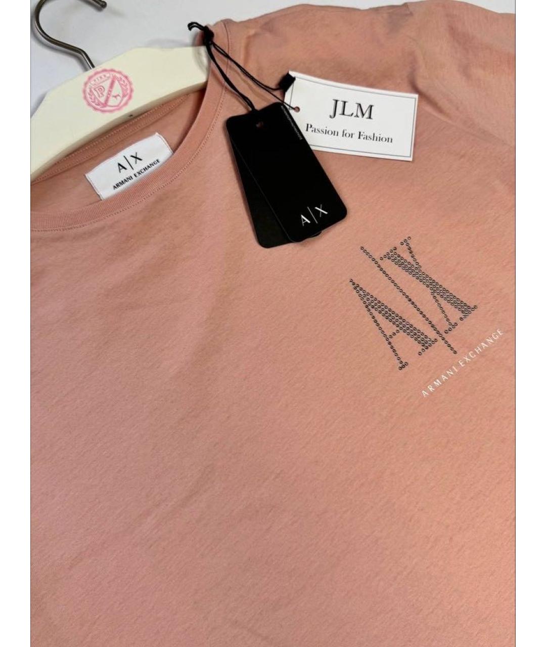 ARMANI EXCHANGE Коралловое хлопковое повседневное платье, фото 2