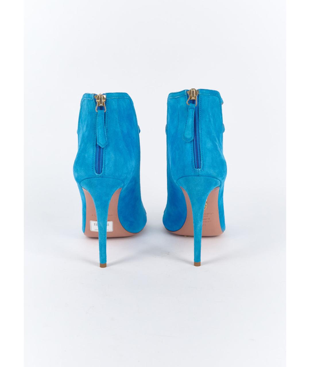 AQUAZZURA Бирюзовые замшевые босоножки, фото 4