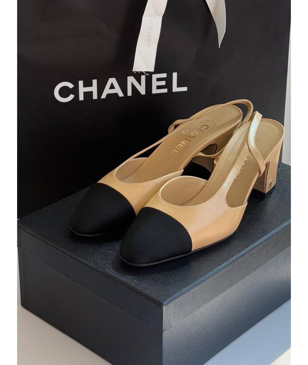 CHANEL Белые кожаные мюли, фото 4